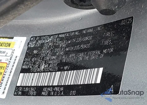 2025 Toyota Sienna Platinum from USA, damaged, VIN 5TDERKEC7SS246229